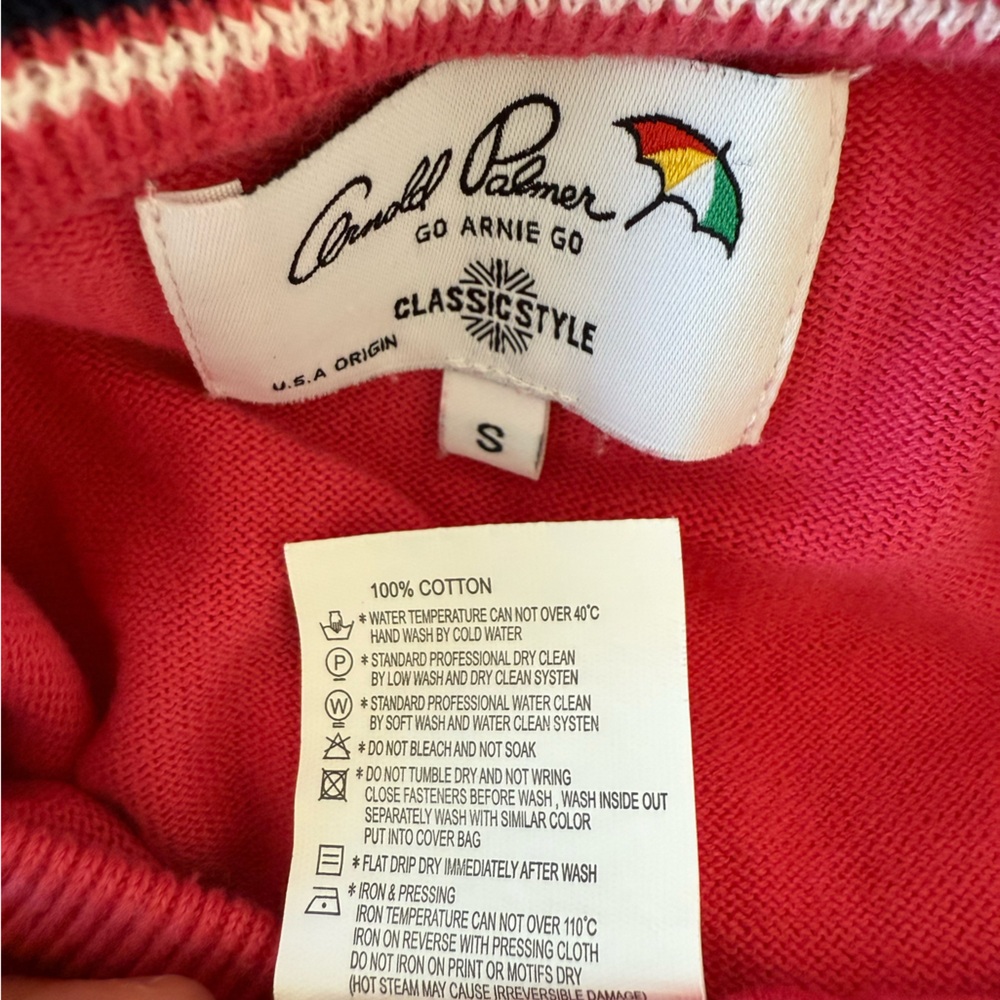 Arnold Palmer Pink Crewneck Sweater | Golf Core Prep Academia Small - Picture 3 of 5